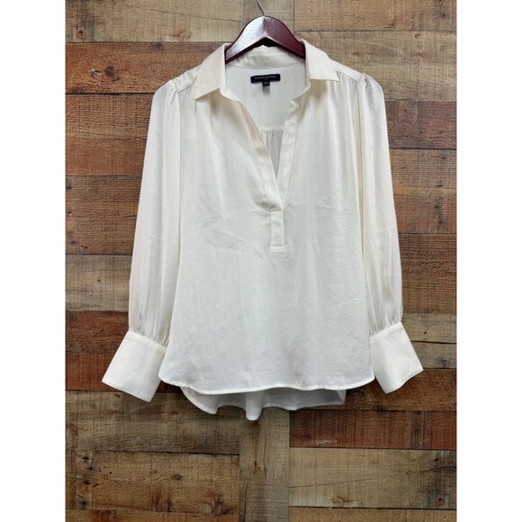 Banana Republic Crepe Volume-Sleeve Blouse Medium Petite - Picture 2 of 10